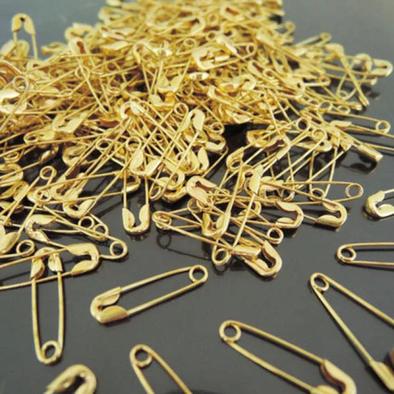 Mix Steel Metal Safety Pin (22 mm, Golden) - Pack of 1000