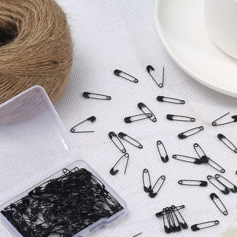 Mix Steel Metal Safety Pin (22 mm, Black) - Pack of 1000