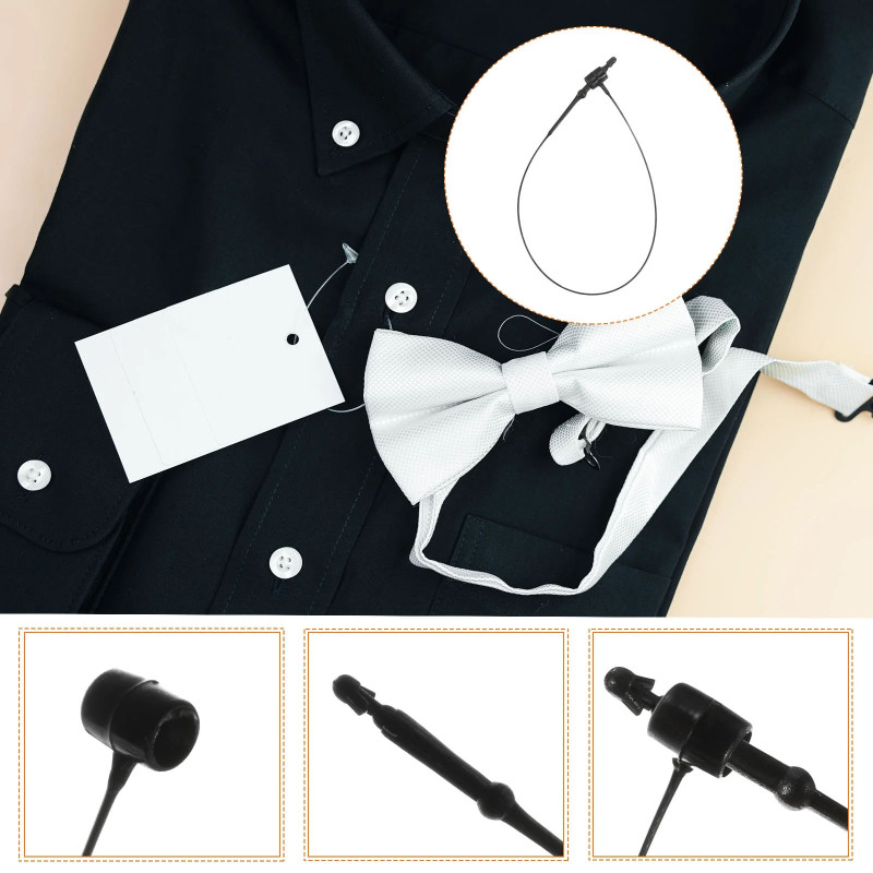 7" Black Snap Lock 5000 Pcs Loop Pins Plastic Ties Fasteners NO TAG Gun Required