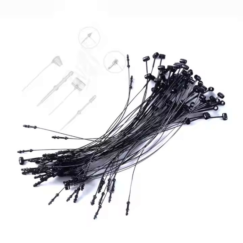 9" Black Snap Lock 5000 Pcs Loop Pins Plastic Ties Fasteners NO TAG Gun Required