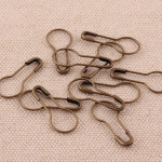 Mix Steel Metal Safety Pins Pear Shaped, Matka Pins (22 mm, Bronze, Pack of 1000)