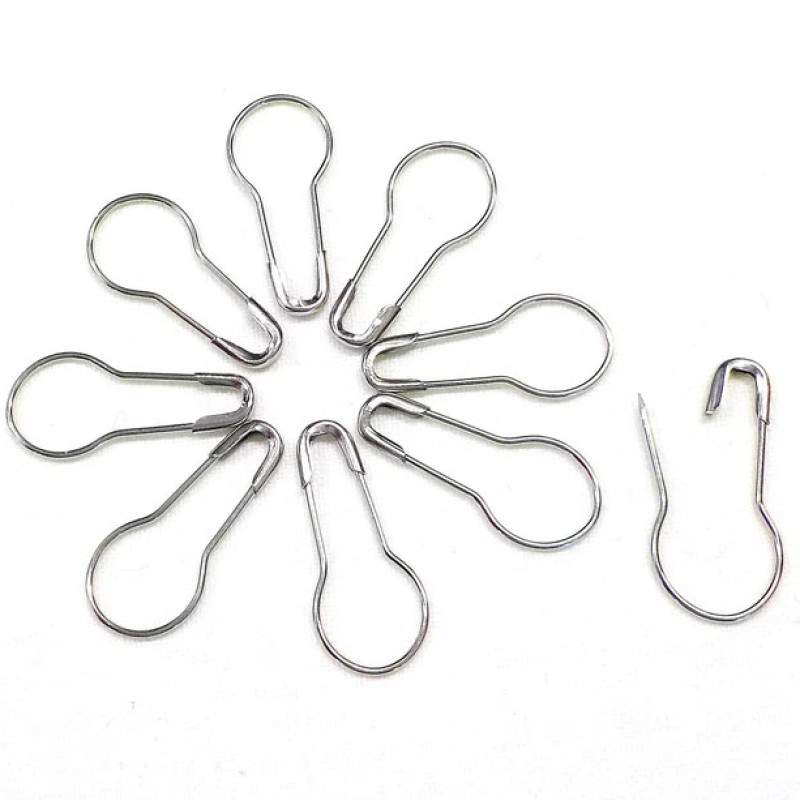 Mix Steel Metal Safety Pins Pear Shaped, Matka Pins (22 mm, Silver, Pack of 1000)