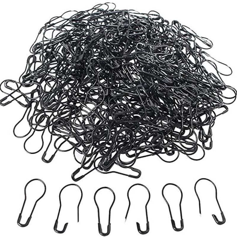 Mix Steel Metal Safety Pins Pear Shaped, Matka Pins (22 mm, BLACK, Pack of 1000)  (Black)