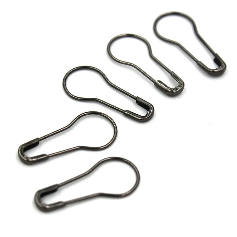Mix Steel Metal Safety Pins Pear Shaped, Matka Pins (22 mm, BLACK, Pack of 1000)  (Black)