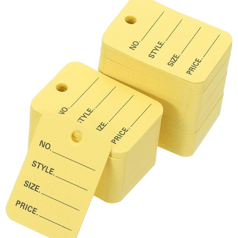 1 Part Printed Garment Price Paper Tag 1000pcs Paper Label  (Yellow)