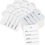 1 Part Printed Garment Price Paper Tag 1000pcs Paper Label (White)