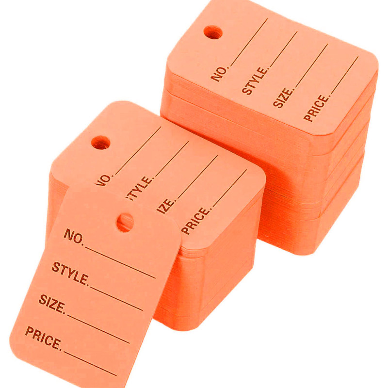 1 Part Printed Garment Price Paper Tag 1000pcs Paper Label (Orange)