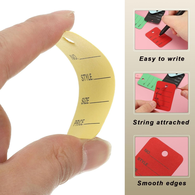 1 Part Printed Garment Price Paper Tag 1000pcs Paper Label  (Yellow)