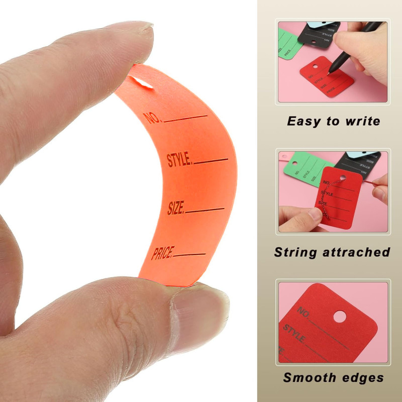 1 Part Printed Garment Price Paper Tag 1000pcs Paper Label (Orange)