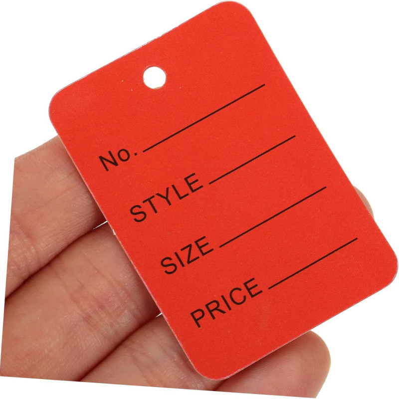1 Part Printed Garment Price Paper Tag 1000pcs Paper Label (Red)