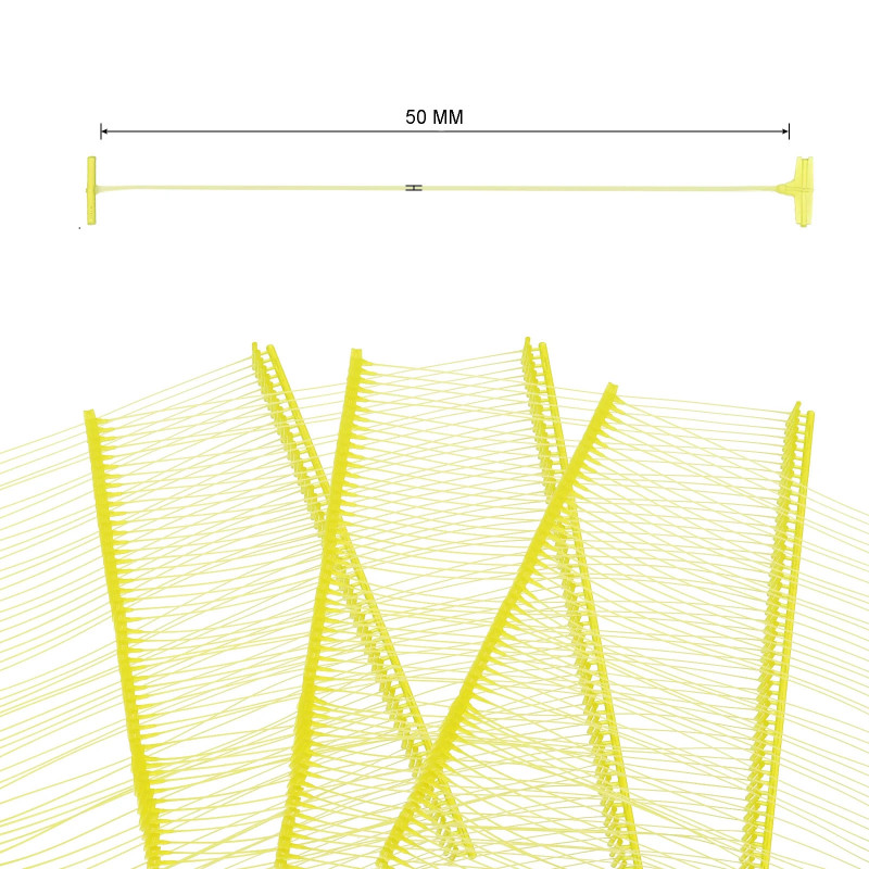 50mm Yellow Tagging Barb for Standard Tag Gun, Plastic Pins (Set Of 5000,)